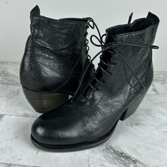 New I.N.K. Tooled leather boots booties size EU 37 Italy - Picture 2 of 11